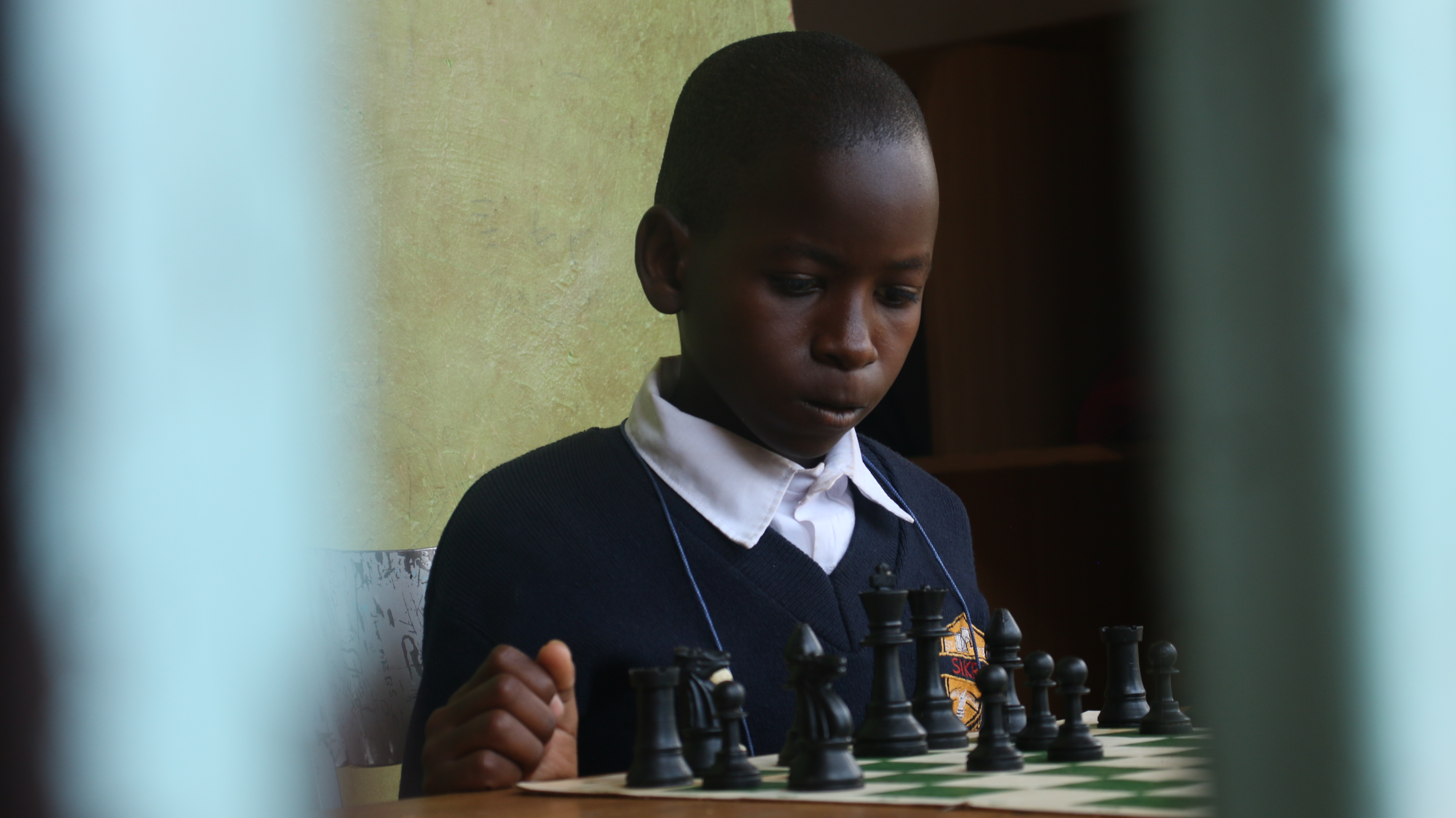 Chess competition moment at Sikri Junior Academy